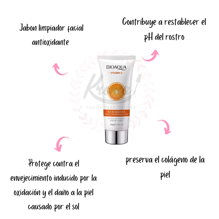 Jabón Facial Vitamina C Anti Manchas Bioaqua